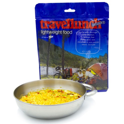 Nr.23 Maistas kelionėms Travellunch paelja su krevetėmis ir vištiena lactose free 125 g.