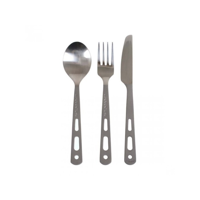 Lifeventure Titanium Cutlery Set titaninių įrankių komplektas Lifeventure Titanium Cutlery Set titaninių įrankių komplektas
