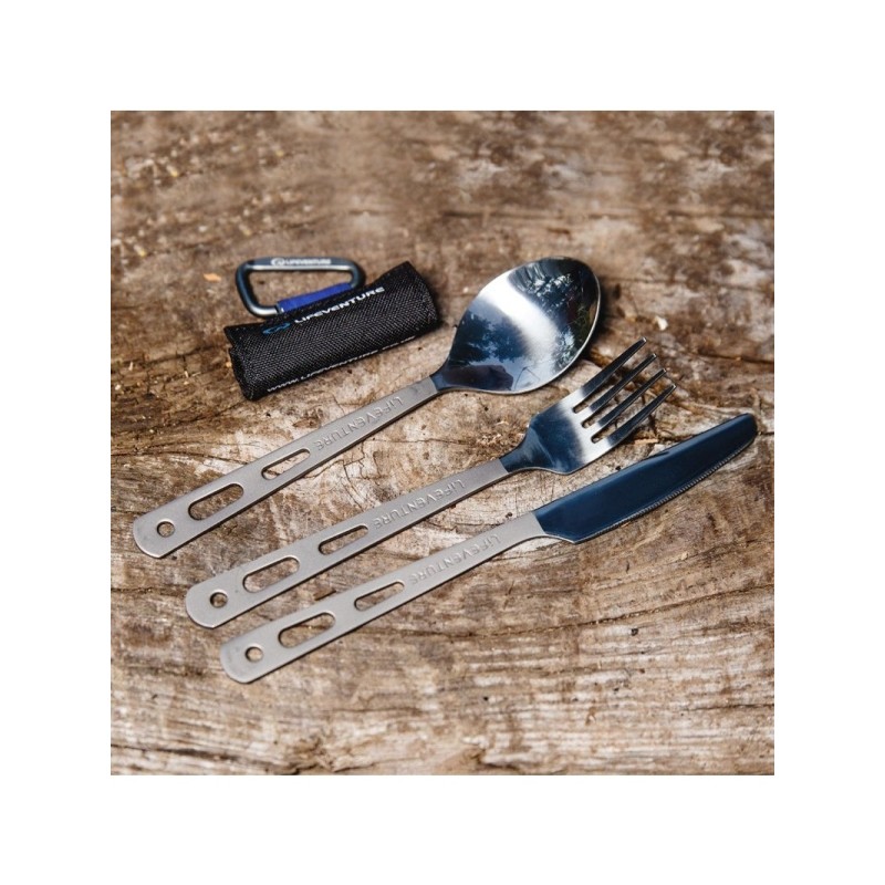 Lifeventure Titanium Cutlery Set titaninių įrankių komplektas Lifeventure Titanium Cutlery Set titaninių įrankių komplektas