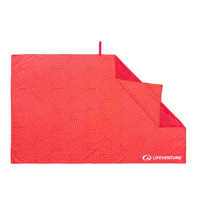 Kelioninis rankšluostis Lifeventure Soft Fibre Recycled Geometric Coral