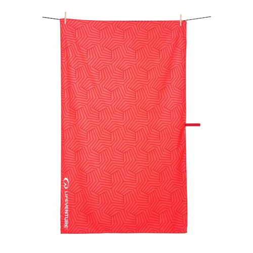 Kelioninis rankšluostis Lifeventure Soft Fibre Recycled Geometric Coral