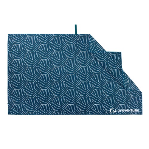Kelioninis rankšluostis Lifeventure Soft Fibre Recycled Geometric Navy
