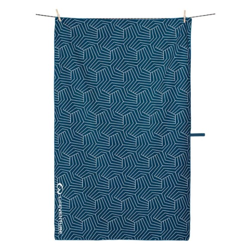 Kelioninis rankšluostis Lifeventure Soft Fibre Recycled Geometric Navy