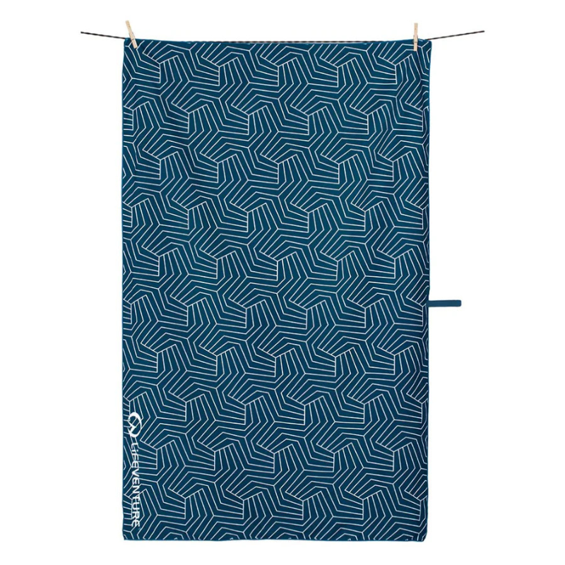 Kelioninis rankšluostis Lifeventure Soft Fibre Recycled Geometric Navy