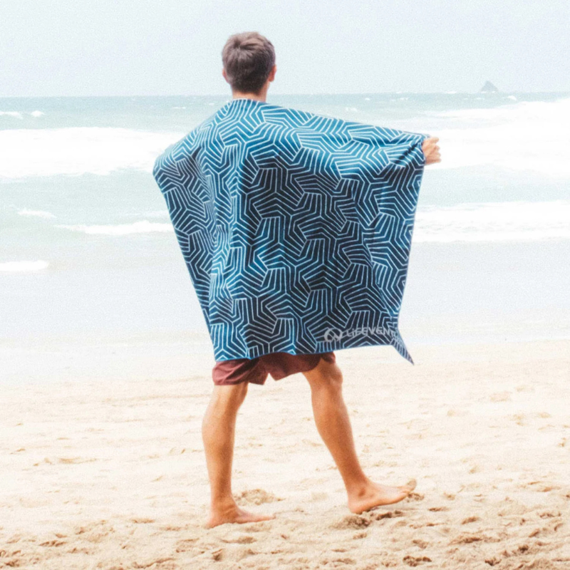 Kelioninis rankšluostis Lifeventure Soft Fibre Recycled Geometric Navy