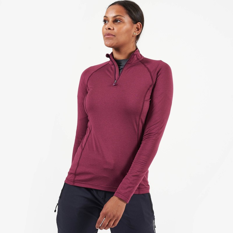 Moteriški termo marškinėliai Montane Fem Dart Thermo Zip Neck